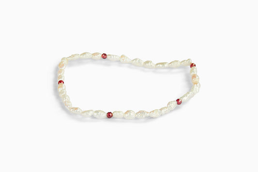 Bracciale Perle di fiume e Rodolite Naturale