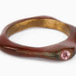 Anello Solitario in Bronzo con Granato Naturale
