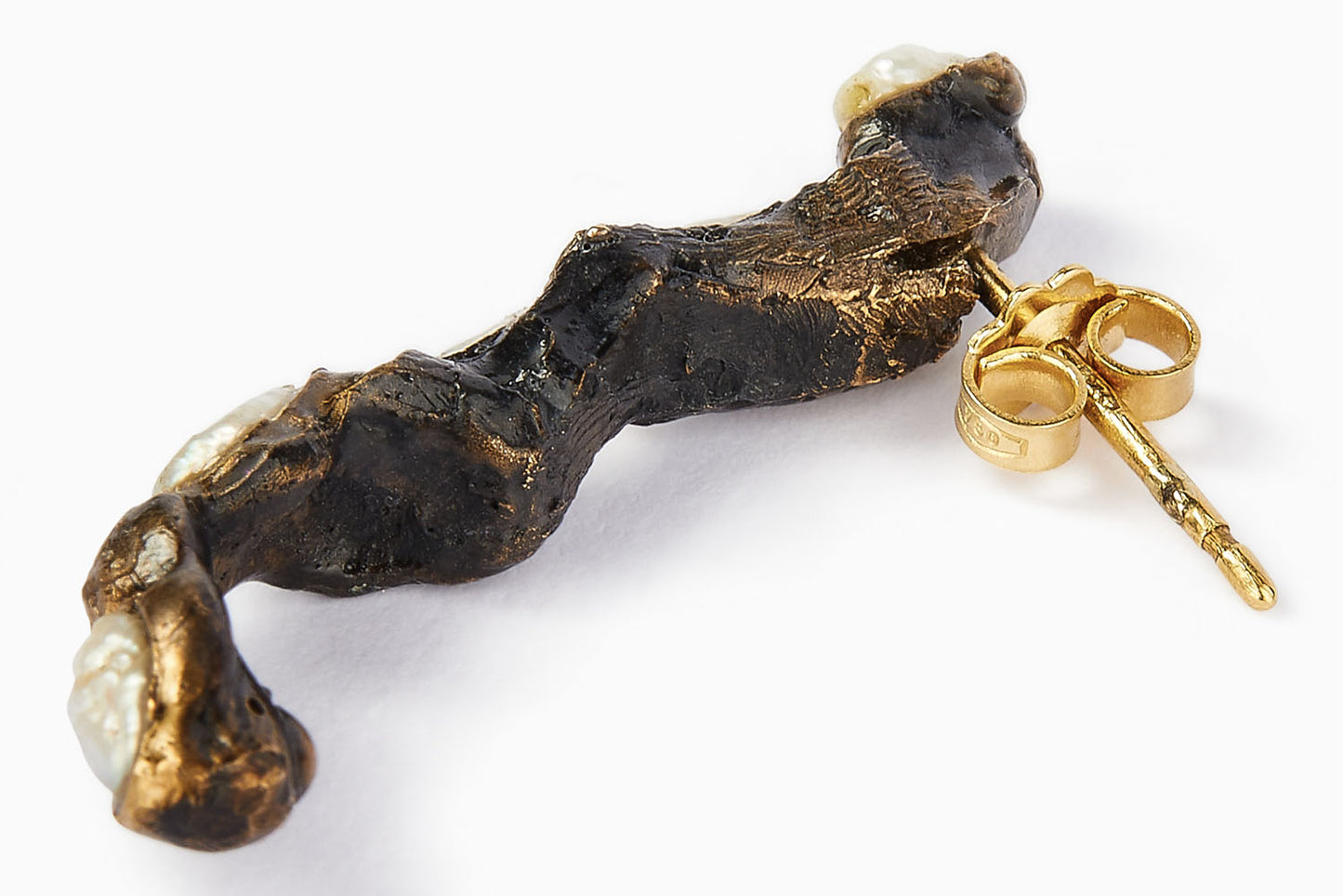 Orecchini in Bronzo e Perle di Fiume Irregolari