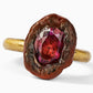 Anello Solitario in Bronzo e Ottone | Pietra Dura Sintetica | Dieci