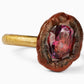 Anello Solitario in Bronzo e Ottone | Pietra Dura Sintetica | Dieci